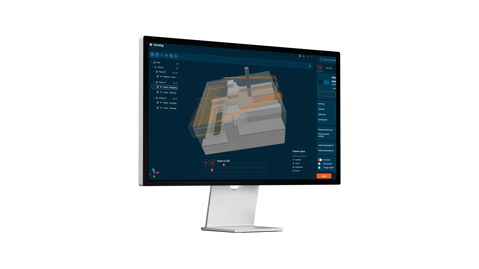SimplyMill software interface showing CNC milling operations